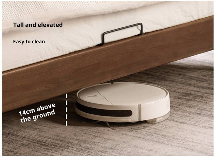 Black Walnut, Teak Solid Wood Luxury Genuine Leather Bed