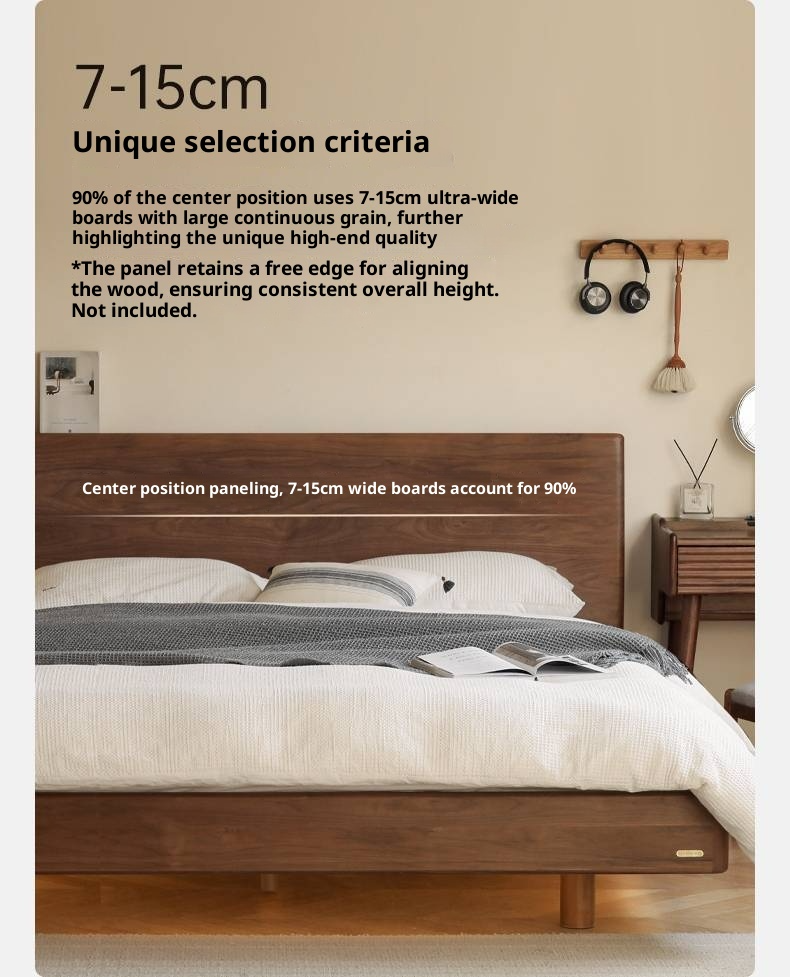 Black Walnut Solid Wood Suspended Modern Simple Bed