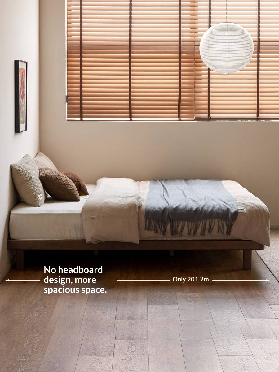 Rubberwood Solid Wood Modern Simple Platform Bed
