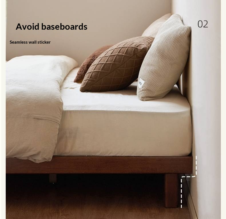 Rubberwood Solid Wood Modern Simple Platform Bed