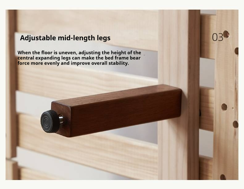 Rubberwood Solid Wood Modern Simple Platform Bed