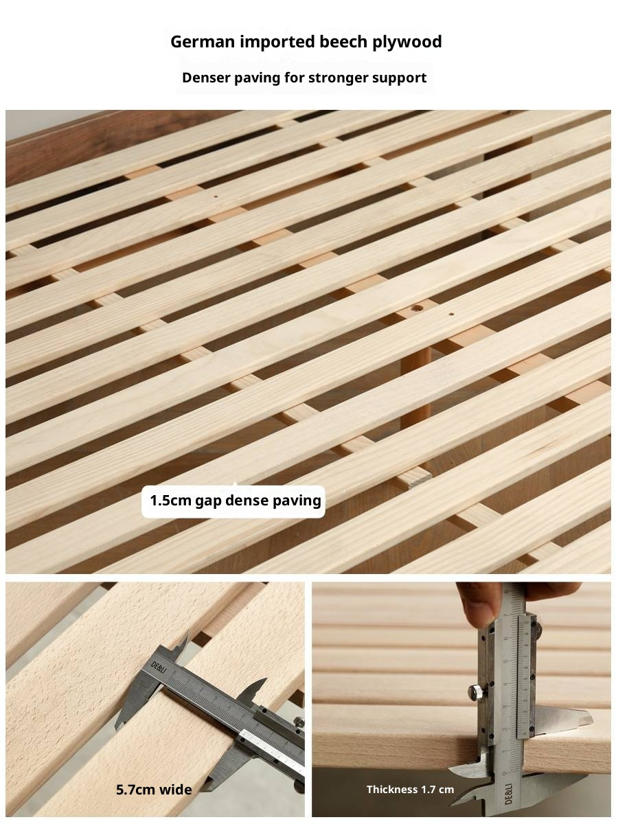 Black Walnut Solid Wood Suspended Modern Simple Bed