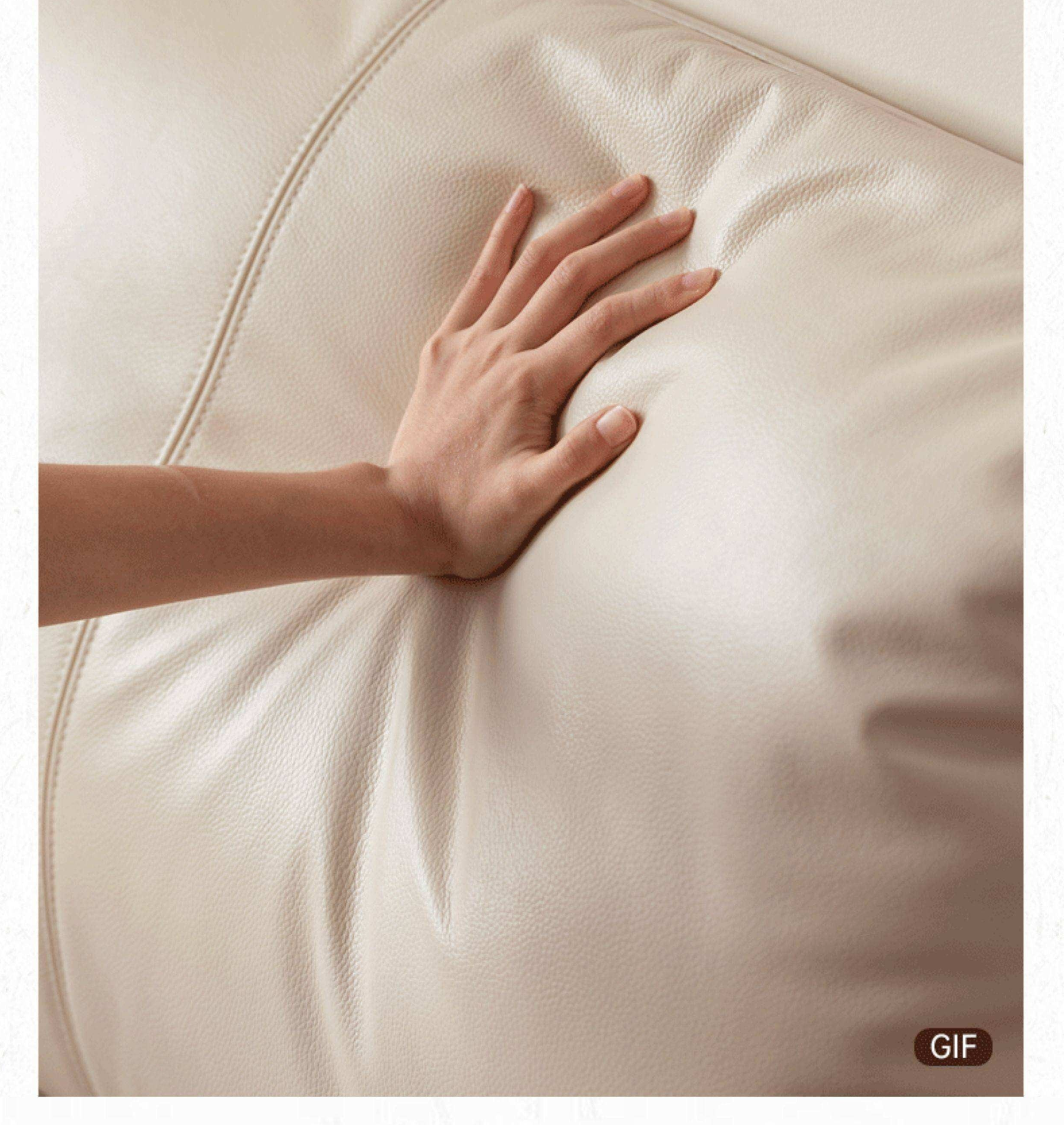 Rubberwood Solid Wood Genuine leather, Fabrics Simple Soft Double Bed