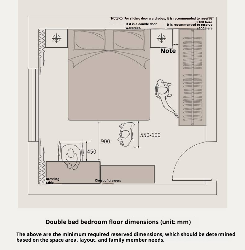 Black Walnut Solid Wood Modern Minimalist Large Bed