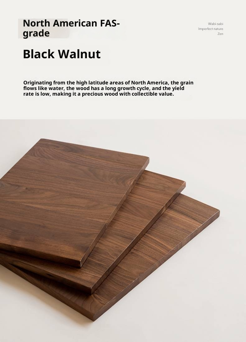 Black Walnut Solid Wood Modern Minimalist Large Bed