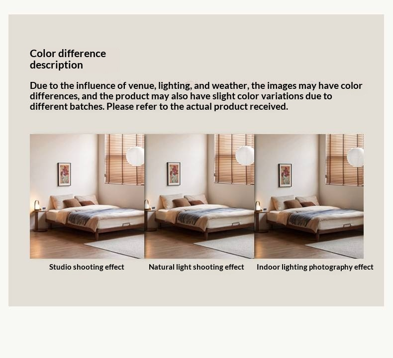 Rubberwood Solid Wood Modern Simple Platform Bed