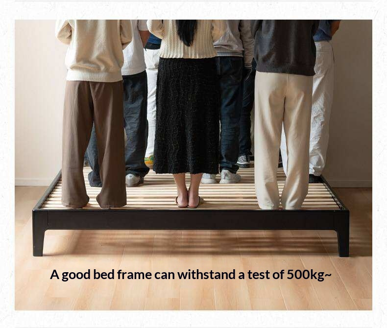 Rubberwood Solid Wood Genuine leather, Fabrics Simple Soft Double Bed