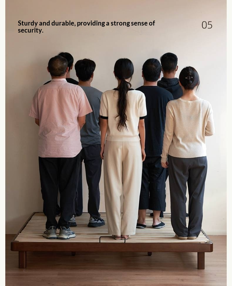 Rubberwood Solid Wood Modern Simple Platform Bed