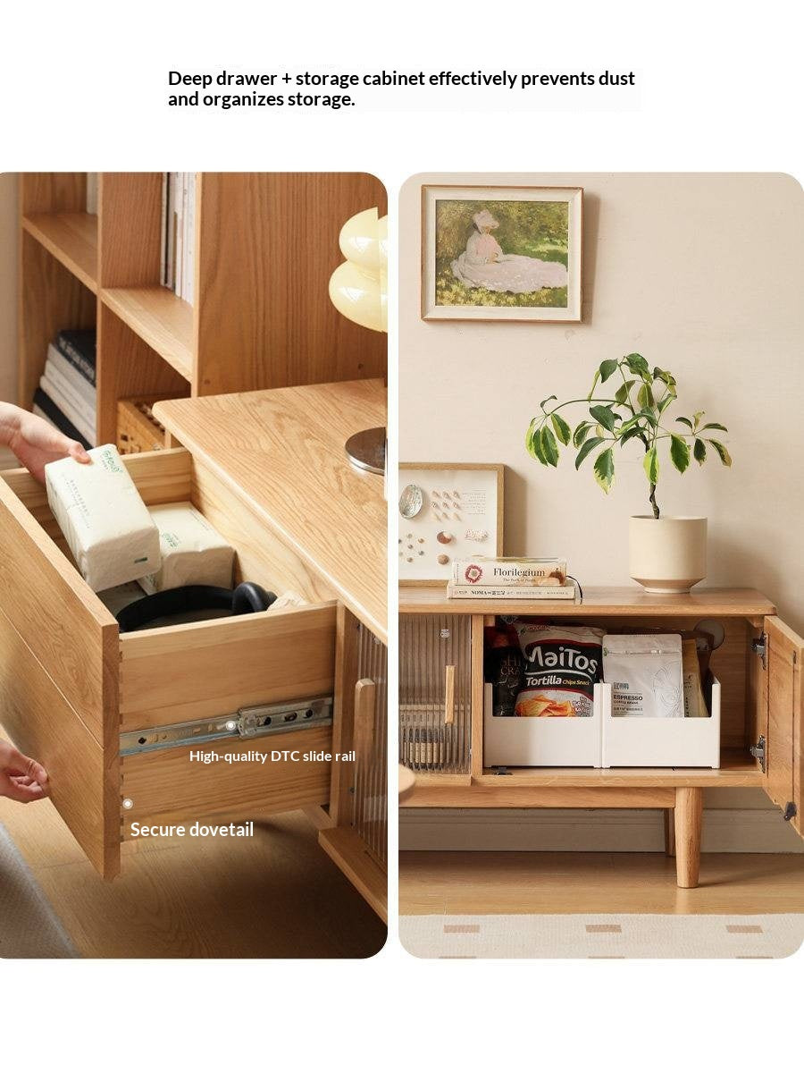 Ash, Oak Solid Wood TV Cabinet Modern.