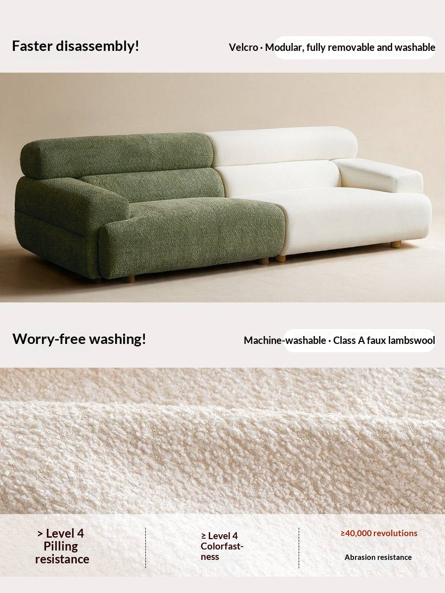 Bouclé Fabric Modern Soft Block Sofa