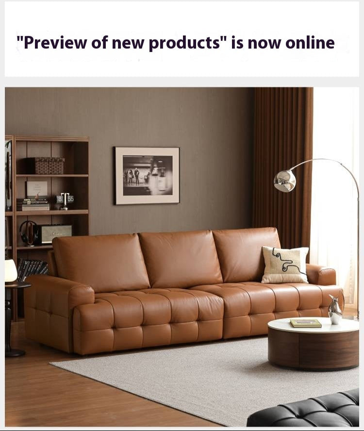 Modern Italian-Style Genuine Leather  Sofa