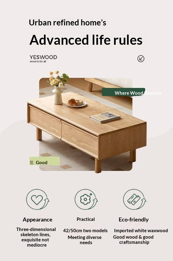 Ash, Oak Solid Wood Solid Wood Coffee Table
