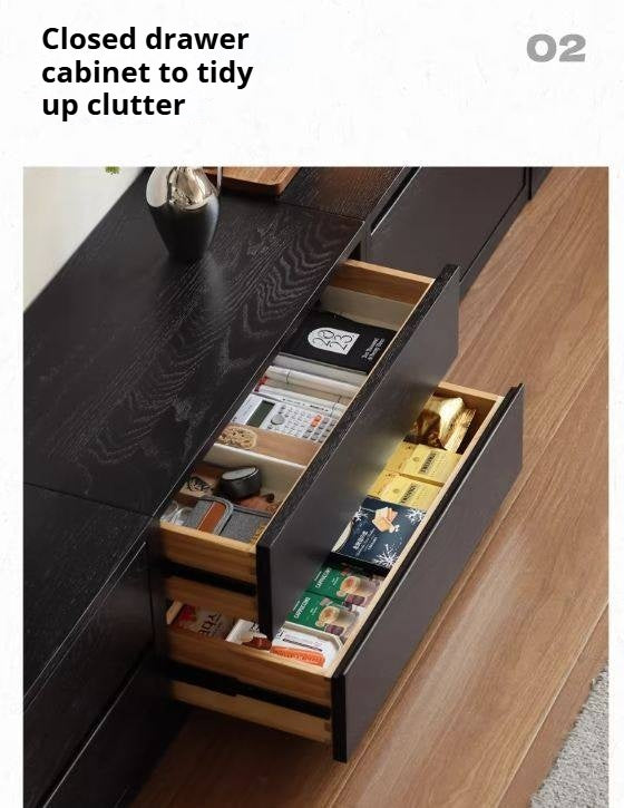 Oak Solid Wood TV Stand Combination Bookcase