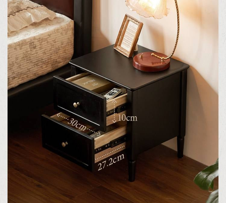 Solid Rubberwood Retro Style, American Style Nightstand