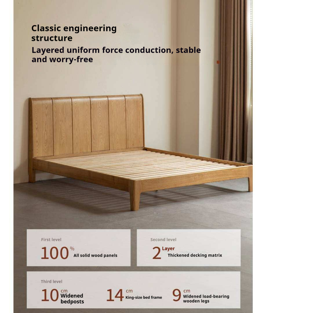Ash Solid Wood Channel Tufted Platform Bed