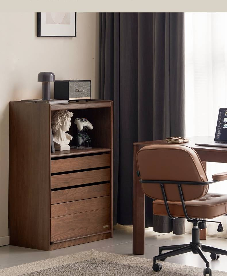 Black Walnut Solid Wood Side Cabinet