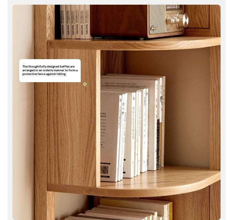 Solid Rubberwood, Oak, Ash Solid Wood Triangle Corner Bookshelf with Multi-Layer Shelving