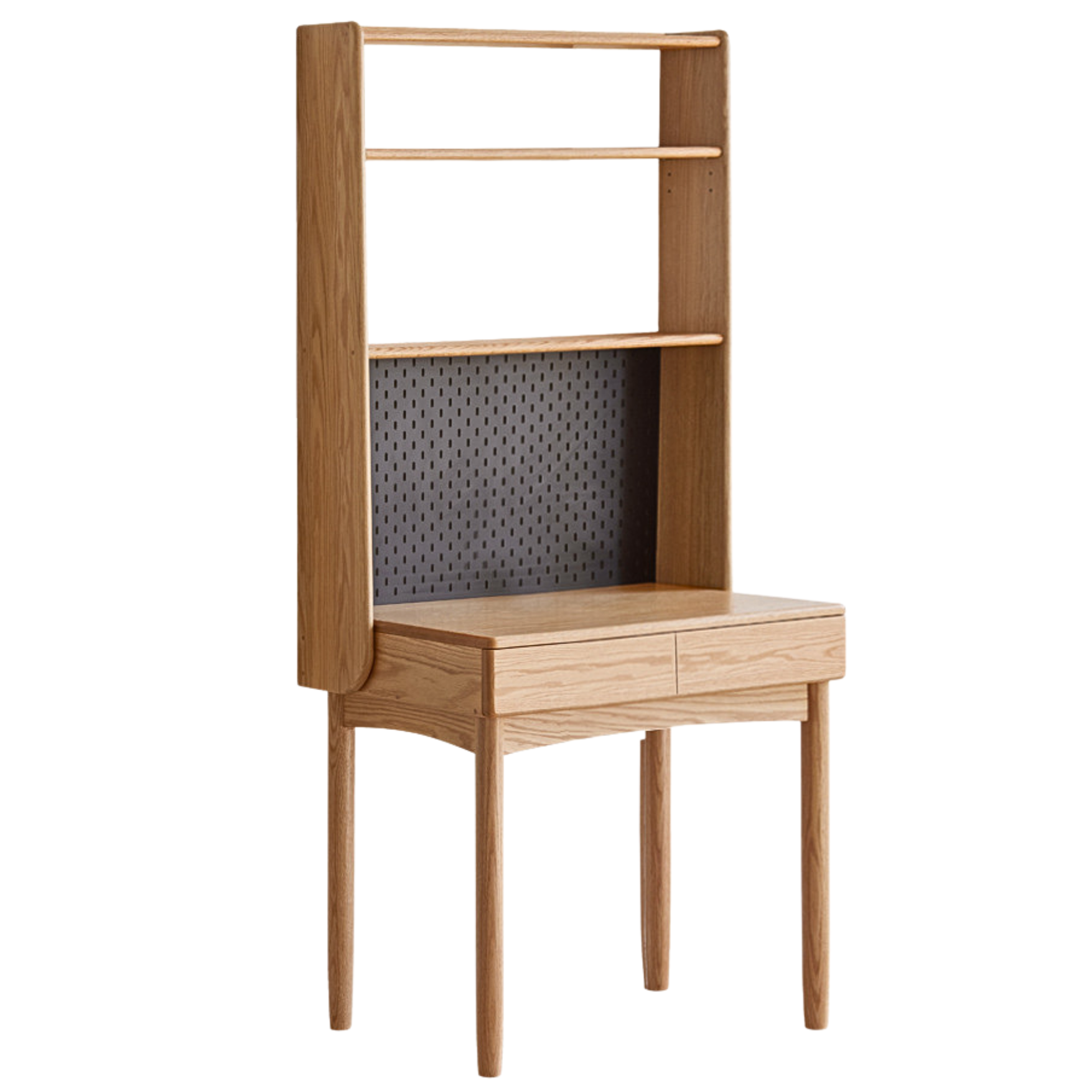 Oak solid wood desk bookshelf-