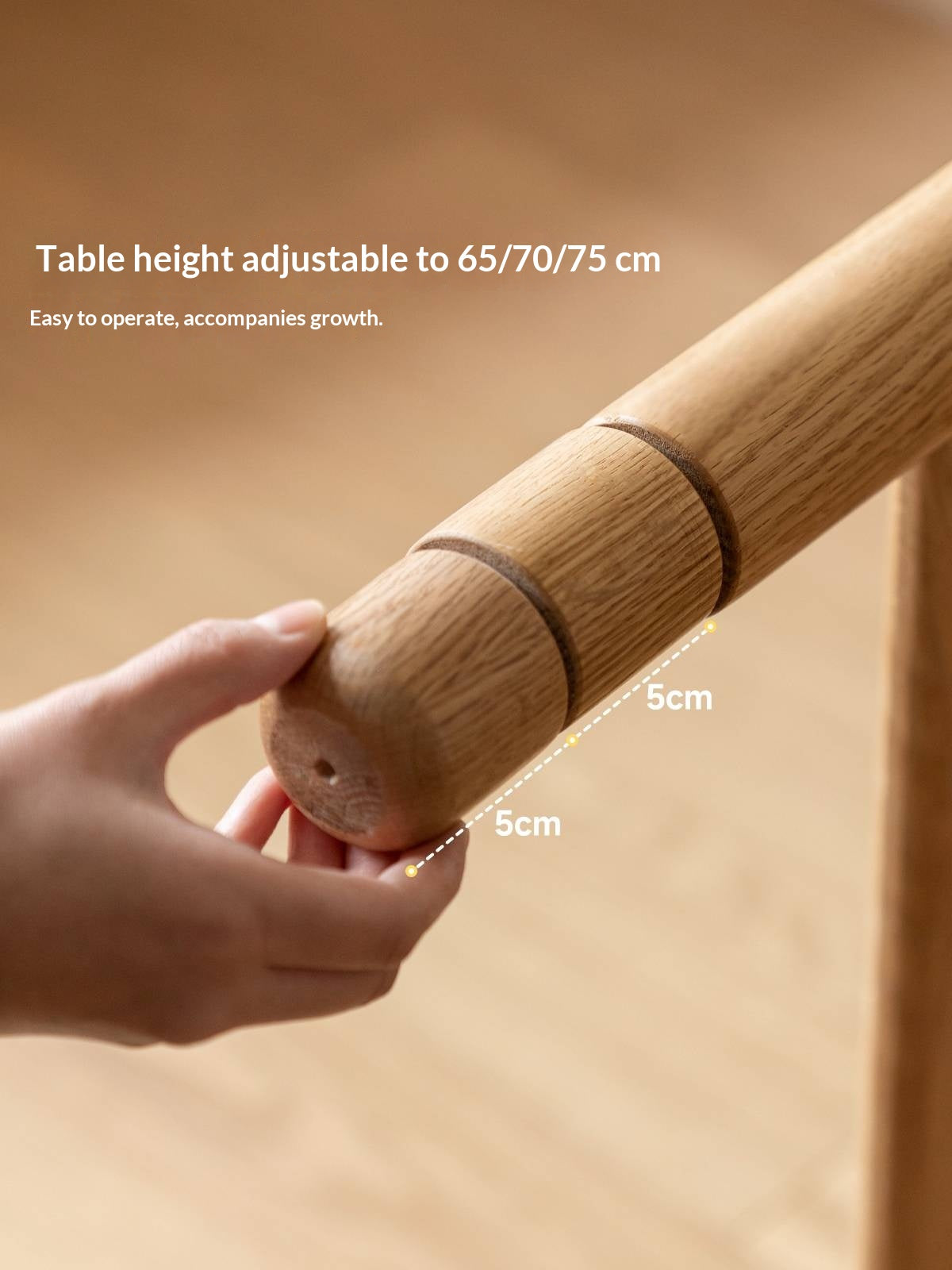 Oak Solid Wood Lifting Study Table Narrow Kids Desk