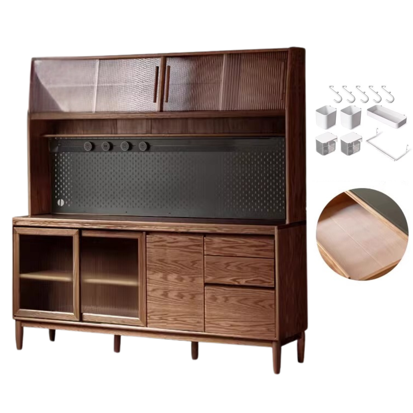 Oak Solid Wood Large Capacity Storage Sideboard,