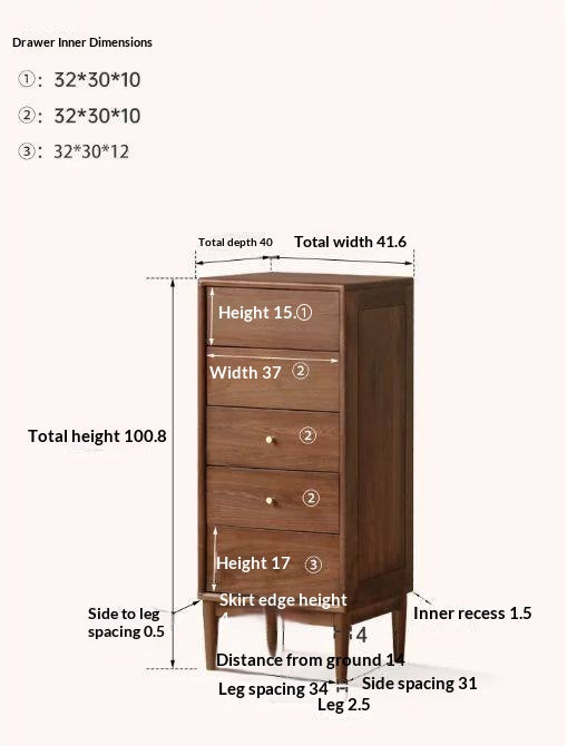 Black Walnut, South American Walnut, Oak Solid Wood Drawer, Modern Porch Cabinet