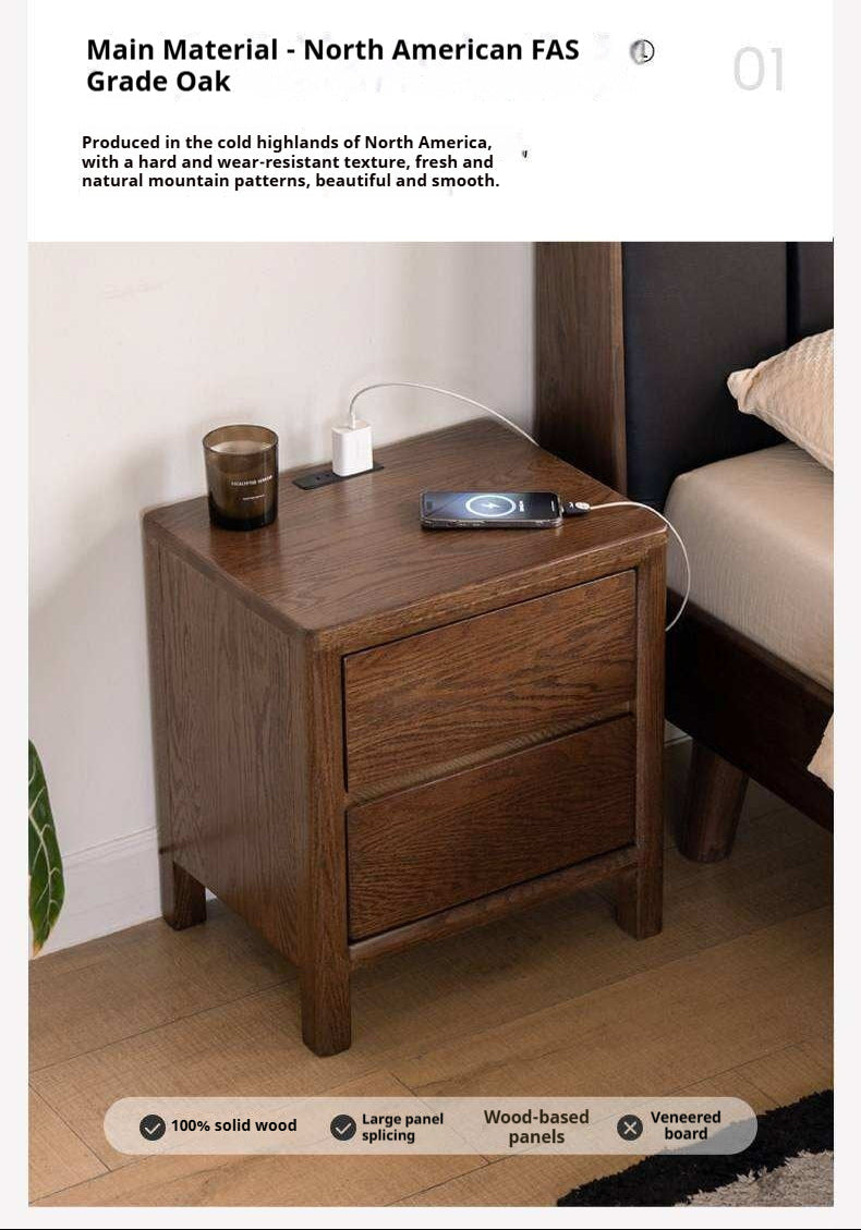 Oak Solid Wood Nordic Nightstand
