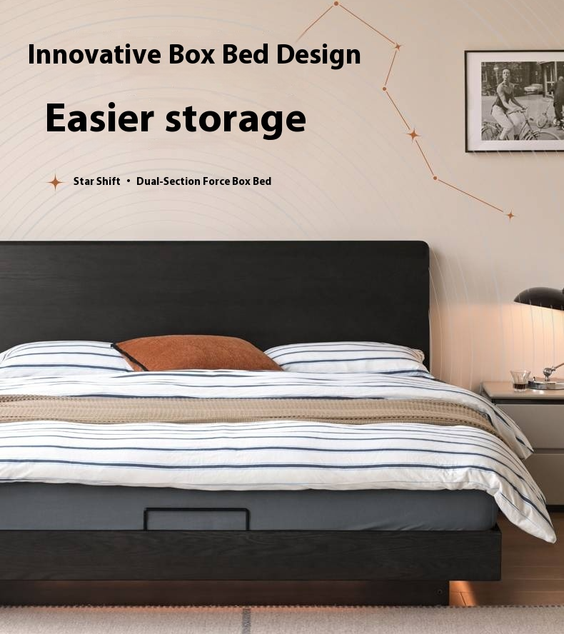 Ash Solid Wood Modern Simple Suspended Multifunctional Box Bed