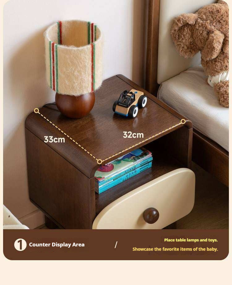 Solid Rubberwood Solid Wood Modern Children's Nightstand