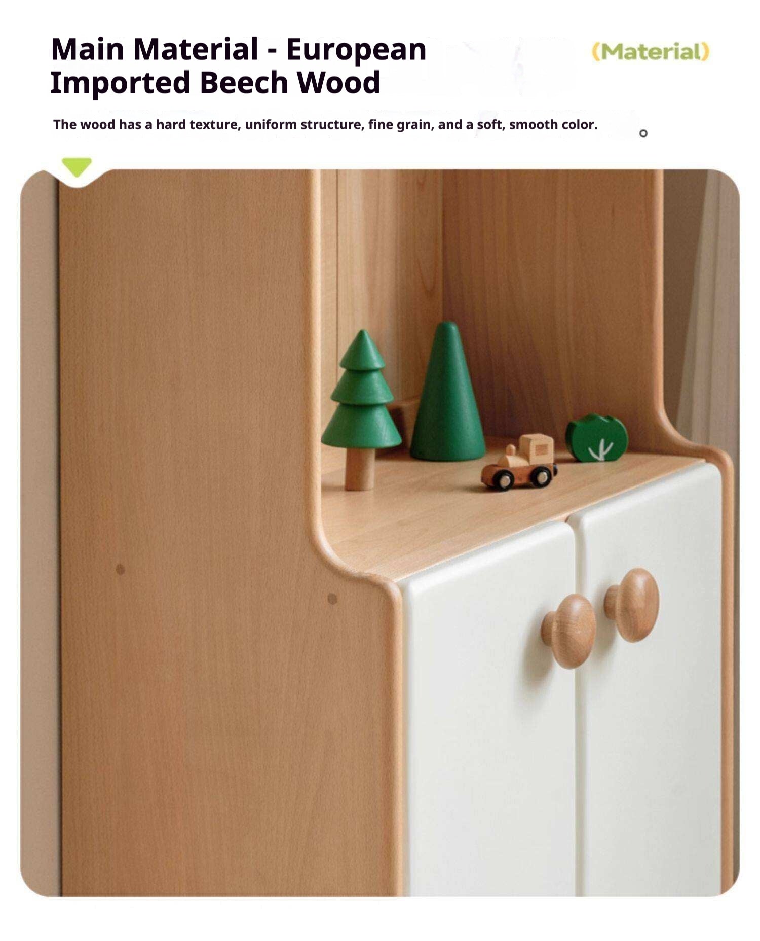 Beech Solid Wood Children's Bookcase.