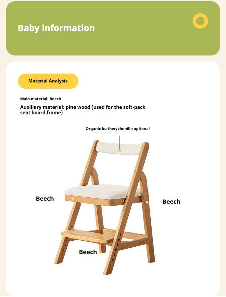 Beech Solid Wood Adjustable Kids Lift Chair