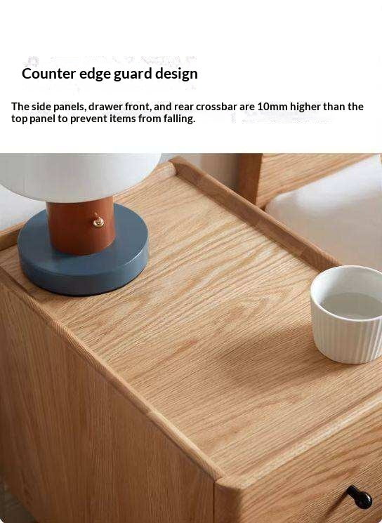 Oak, Ash Solid Wood, Solid Rubberwood Nightstand.
