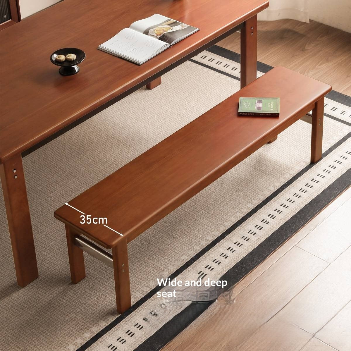 Tulipwood Solid Wood Vintage Style Long Bench