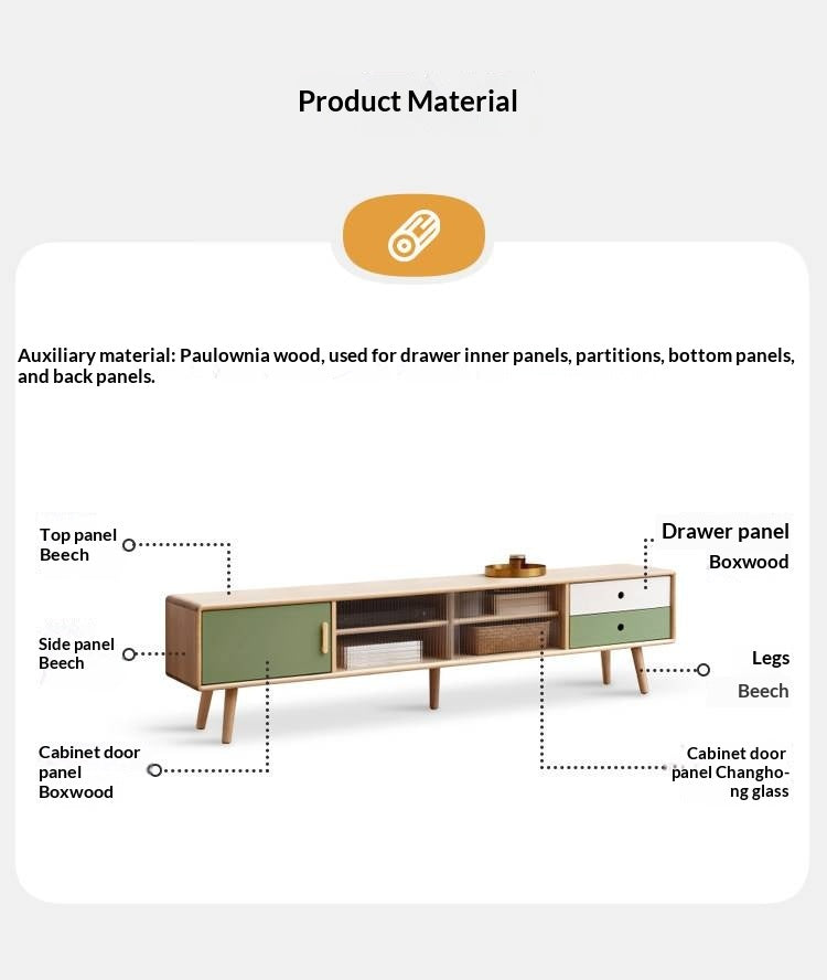 Beech Solid Wood TV Cabinet Forest-Style.
