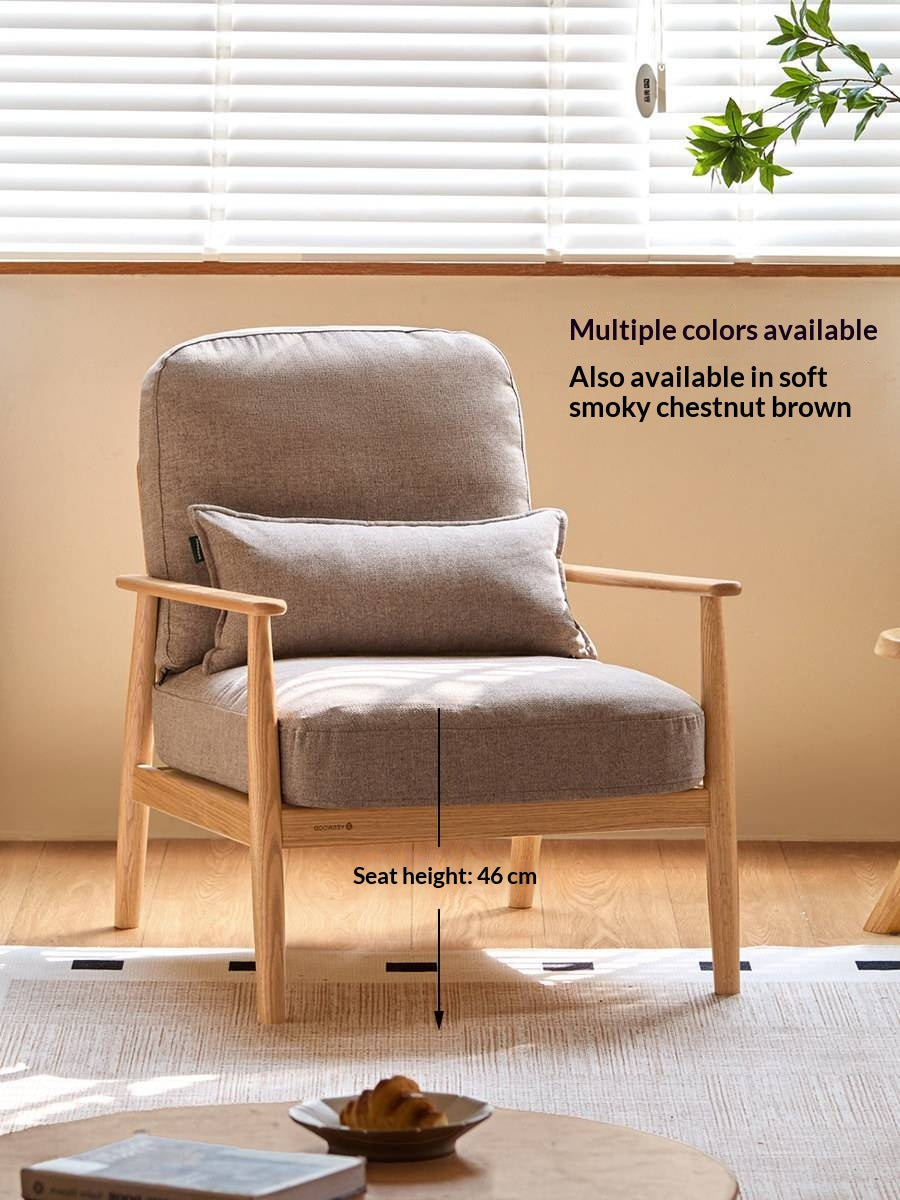 Oak Solid Wood Scandinavian Casual armChair