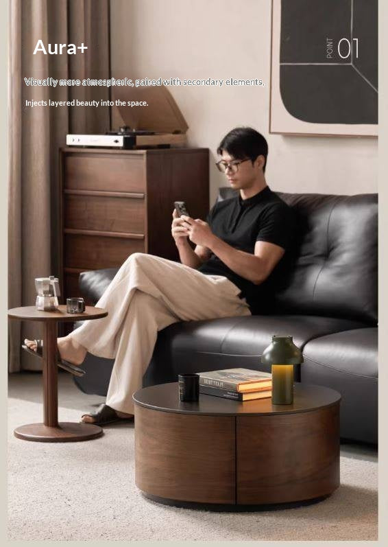 North American Black Walnut Solid Wood Italian Light Luxury Style Coffee Table