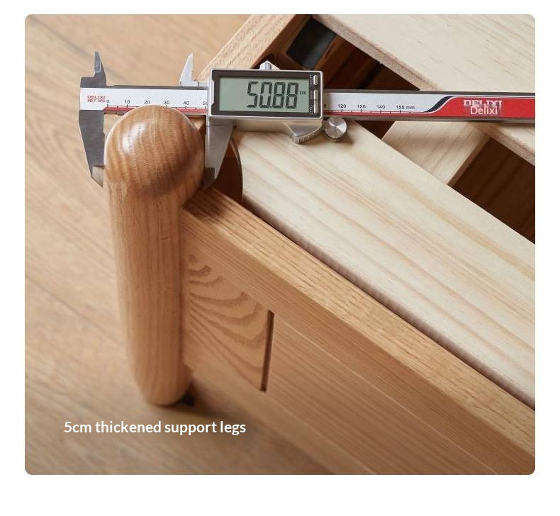 Oak Solid Wood Box Bed, Modern Minimalist