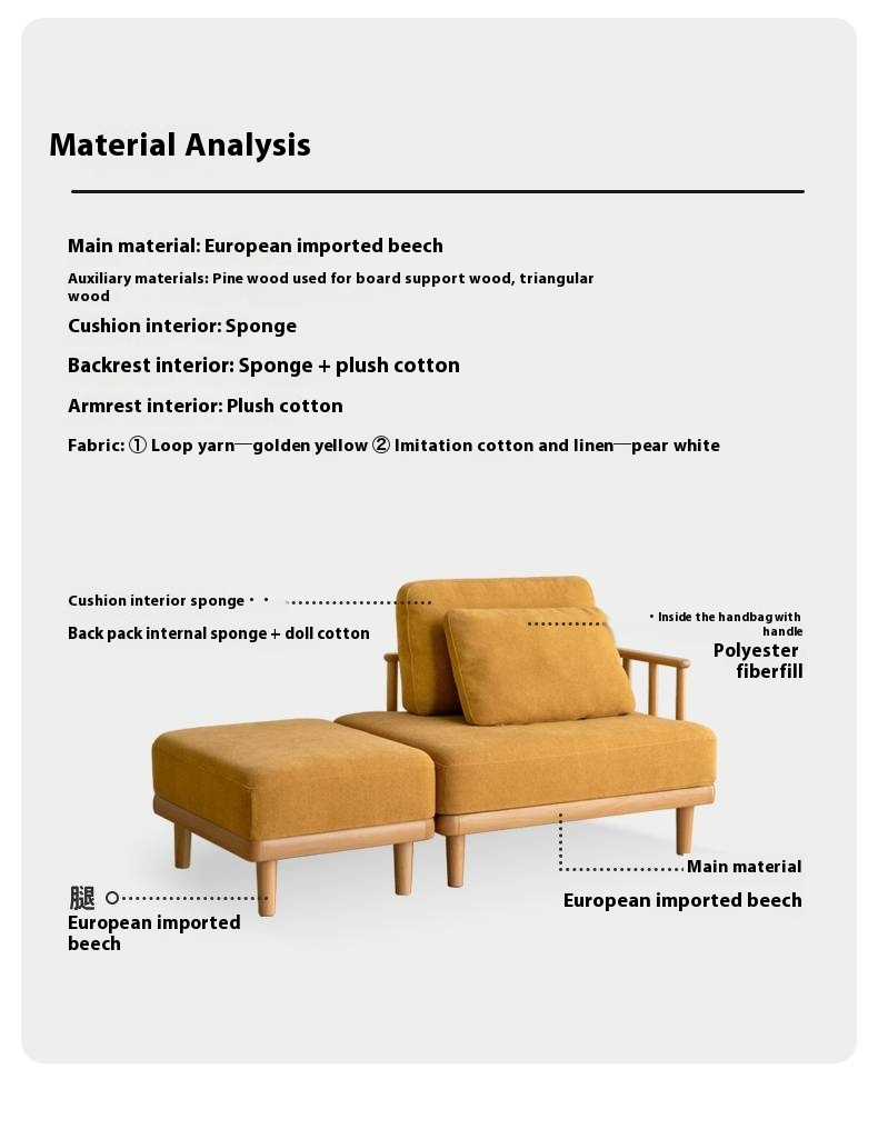 European Beech Wood Fabric Free Combination Sofa