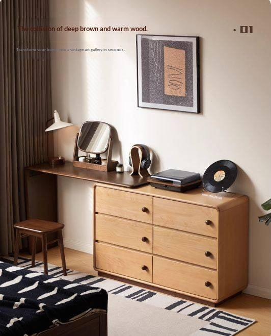 Beech Solid Wood Antique Style Vanity Table