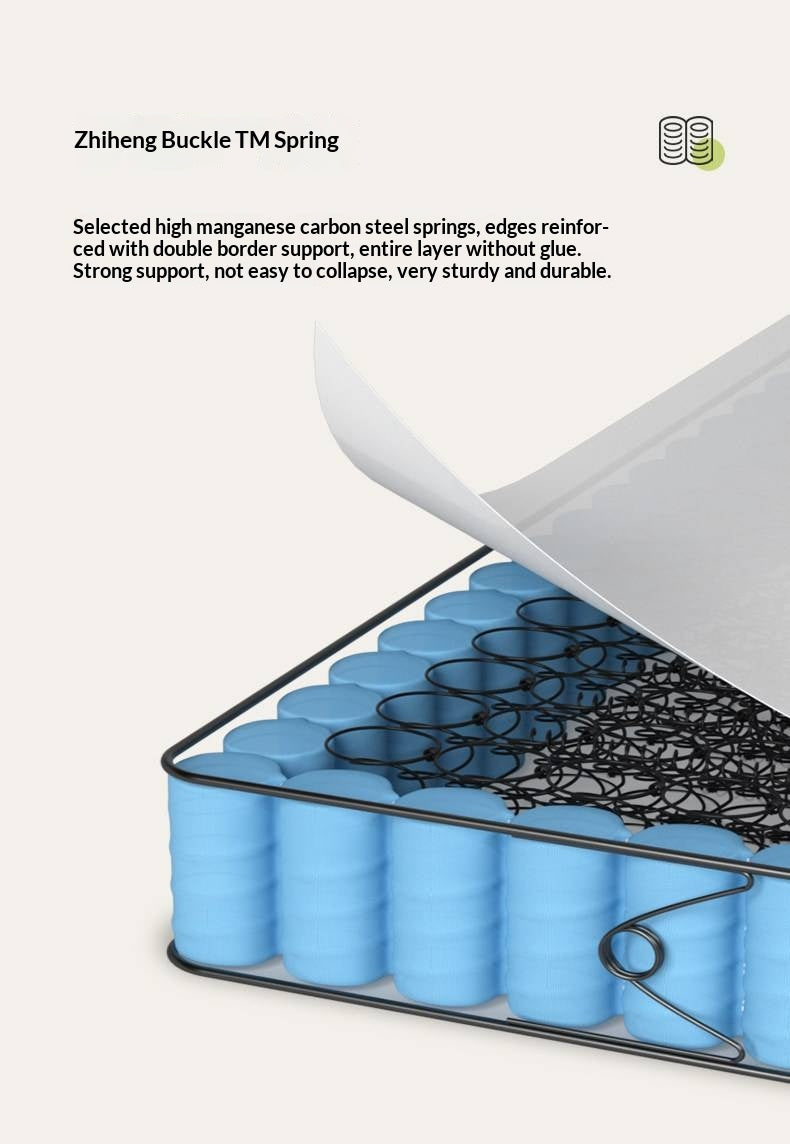 Zero-Glue Mattress: Customizable Home Mattress With Natural Coconut Fiber, Orthopedic Support, Firm Spring Base, And Latex Soft Layer, Dimensions: 22 cm, 23 cm 24 cm