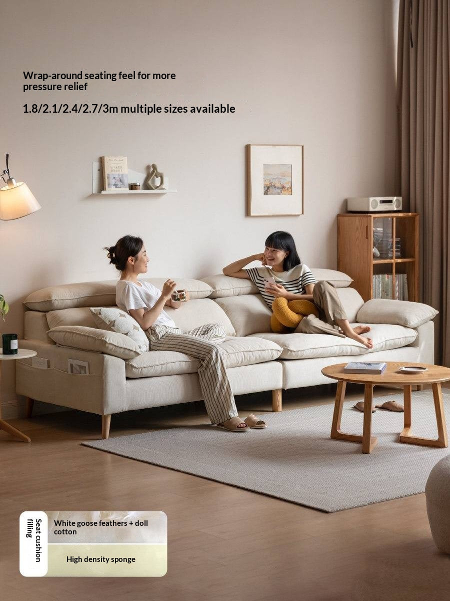 Fabric High Back Straight Sofa Modern.