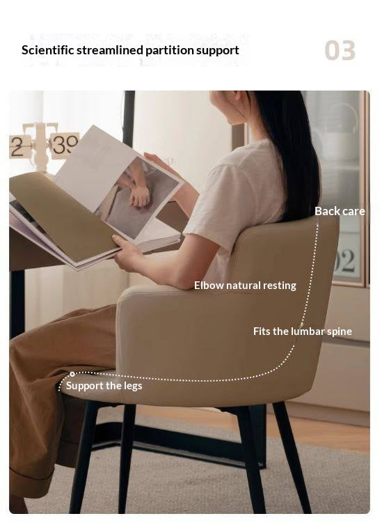 Organic Leather Soft Comfortable Italian Light Luxury Computer Chair