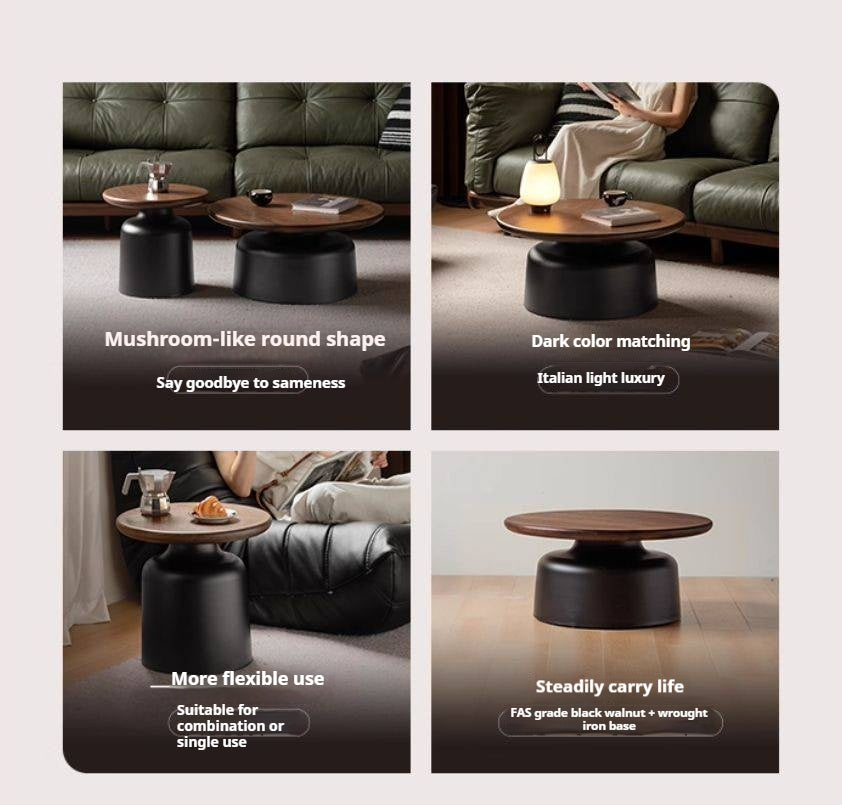 Black Walnut Solid Wood Italian Light Luxury Tea Table
