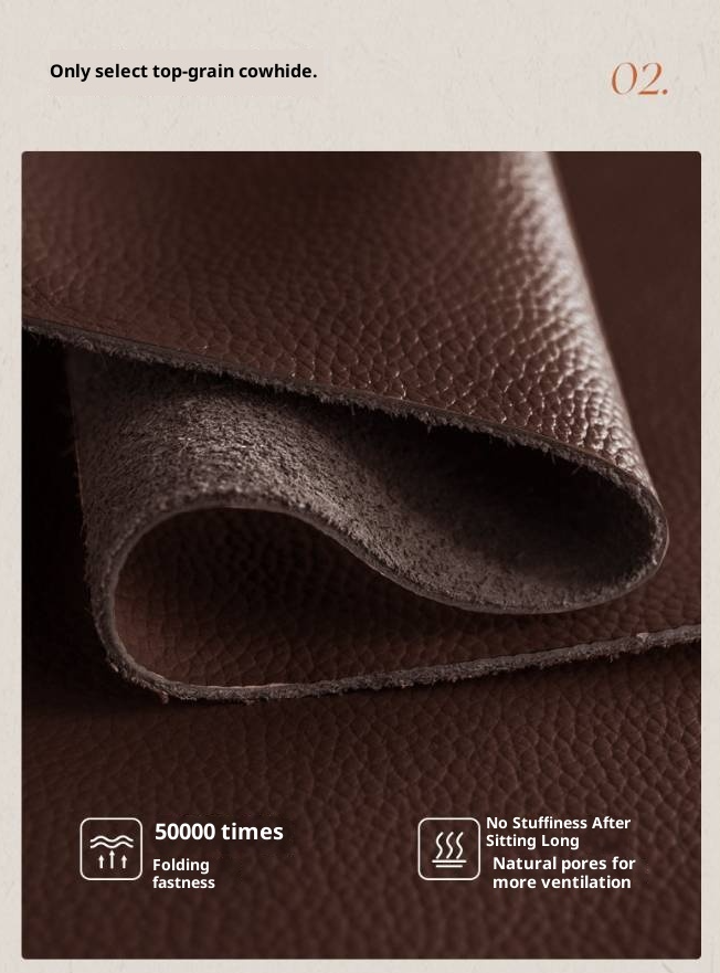 Luxury Genuine Leather Soft Backrest Bed, American Retro Style