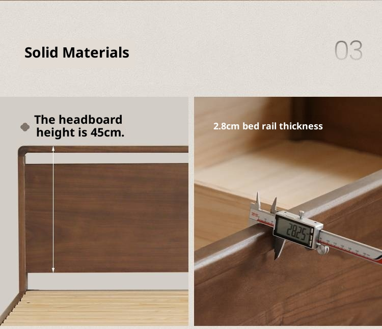 Black Walnut Solid Wood Light Luxury Box Bed