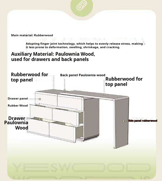 Solid Rubberwood Cream Air Vanity Table.