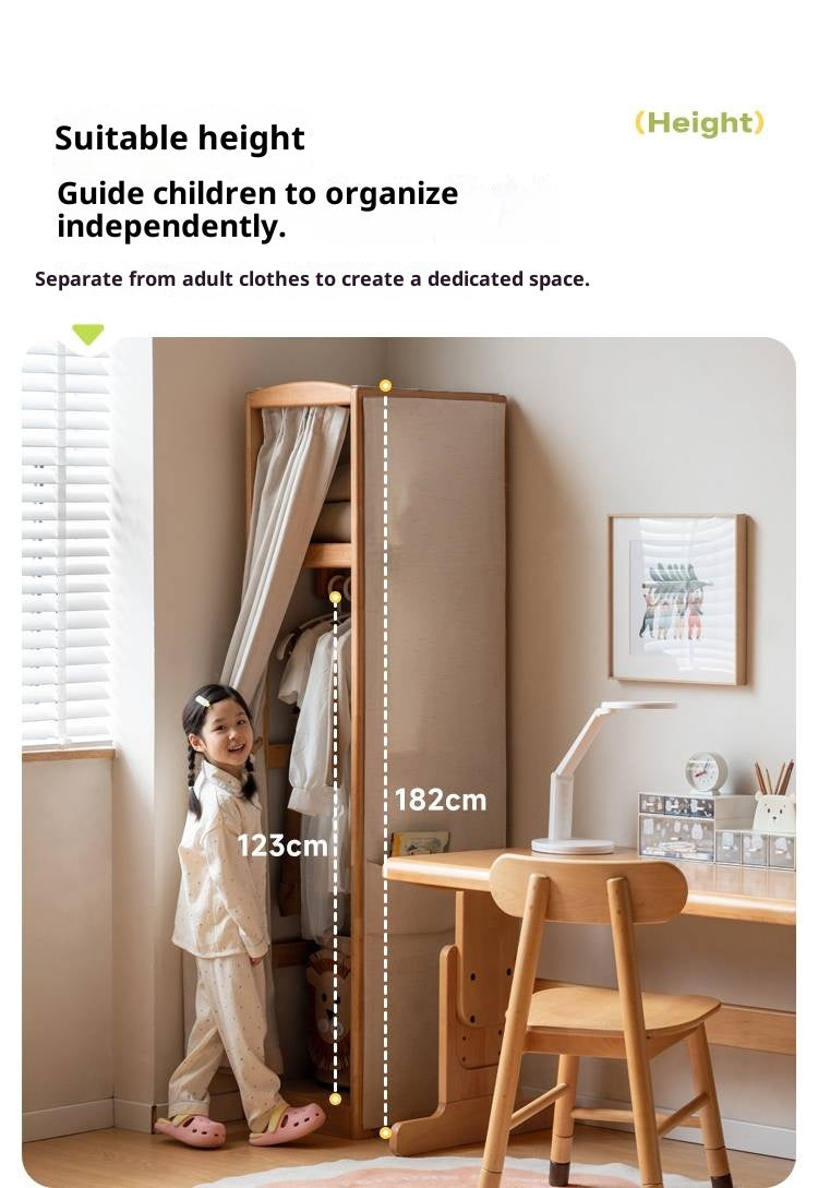 Birch Solid Wood Kids Wardrobe