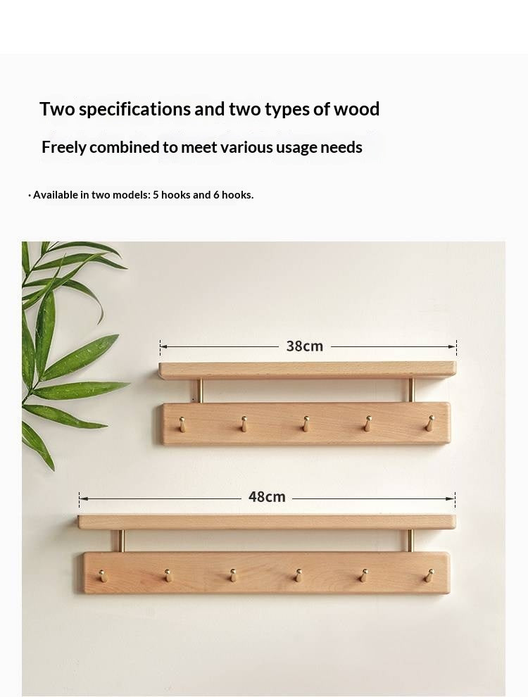 Black Walnut, Beech Solid Wood Wall Shelf