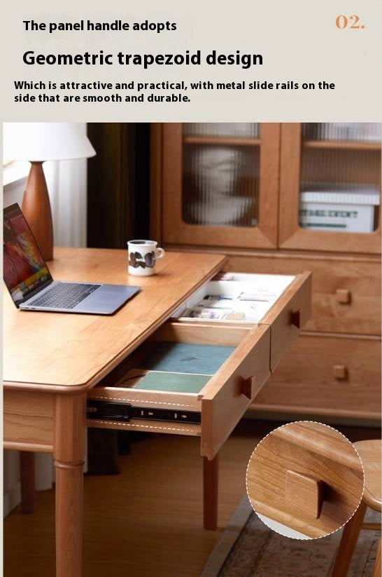 Cherry Solid Wood Antique Style Retro Drawer Desk