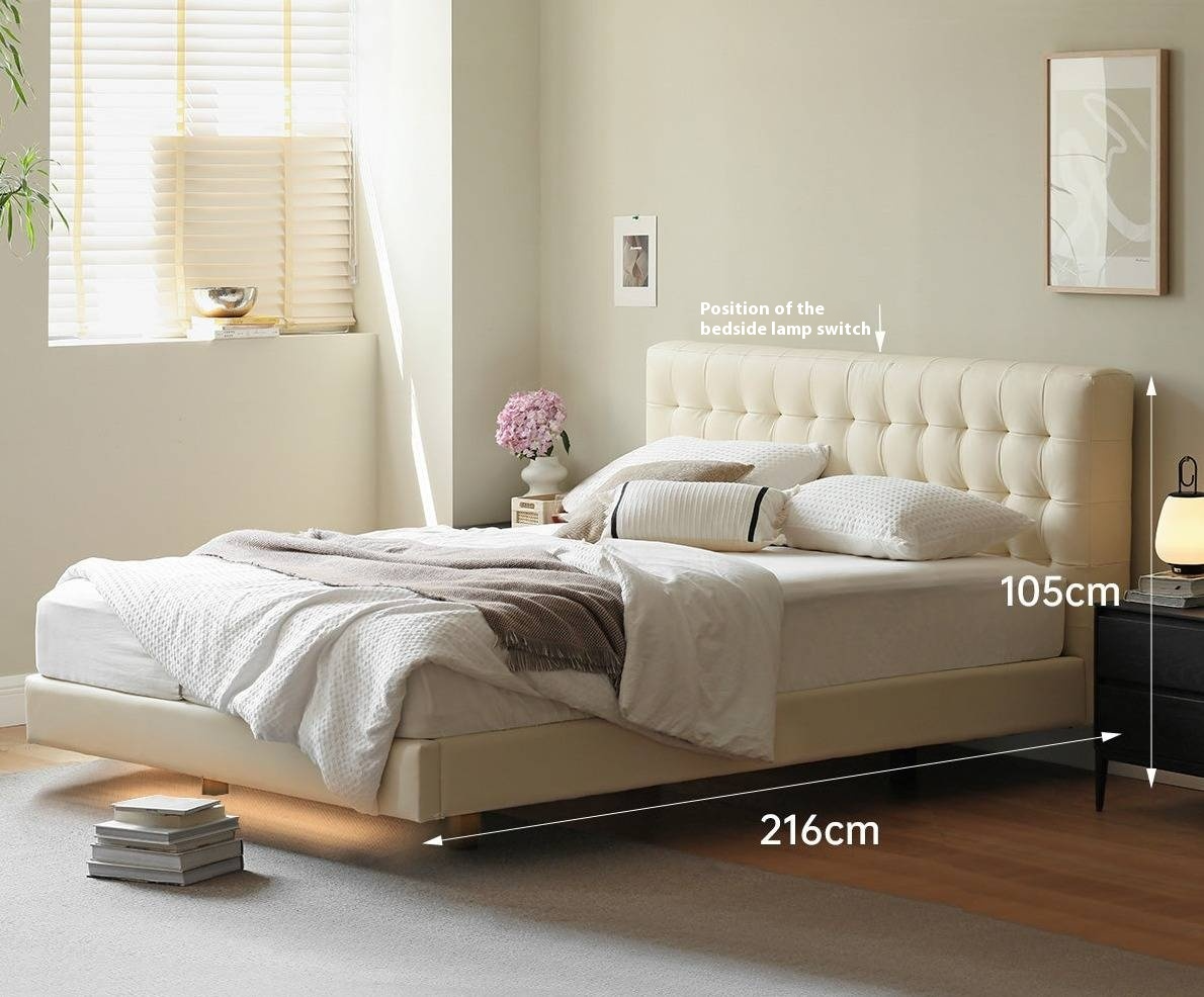Suspended Organic Leather Bed, Genuine Leather Bed