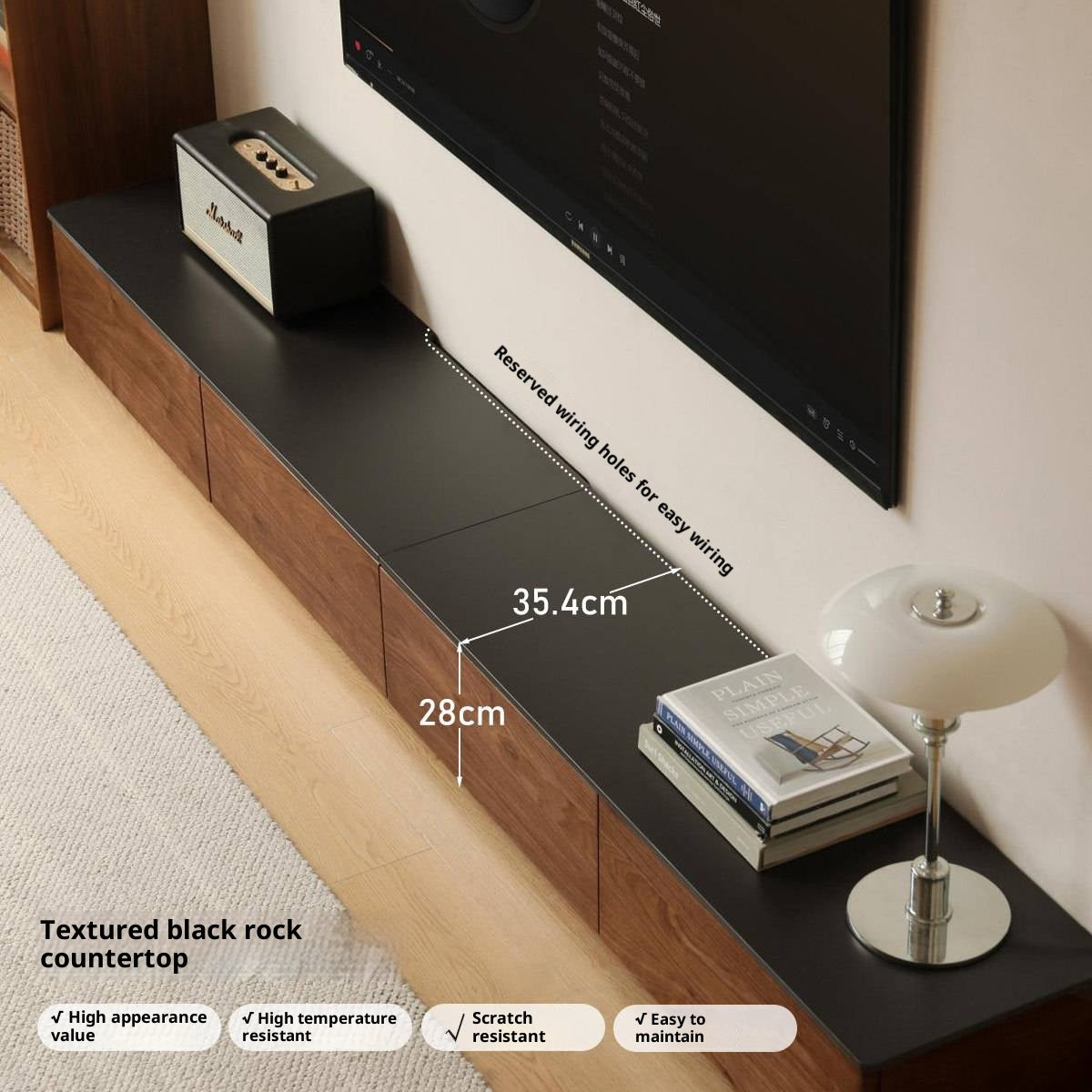 Black Walnut, Catalpa Solid Wood TV Stand Rock Slab